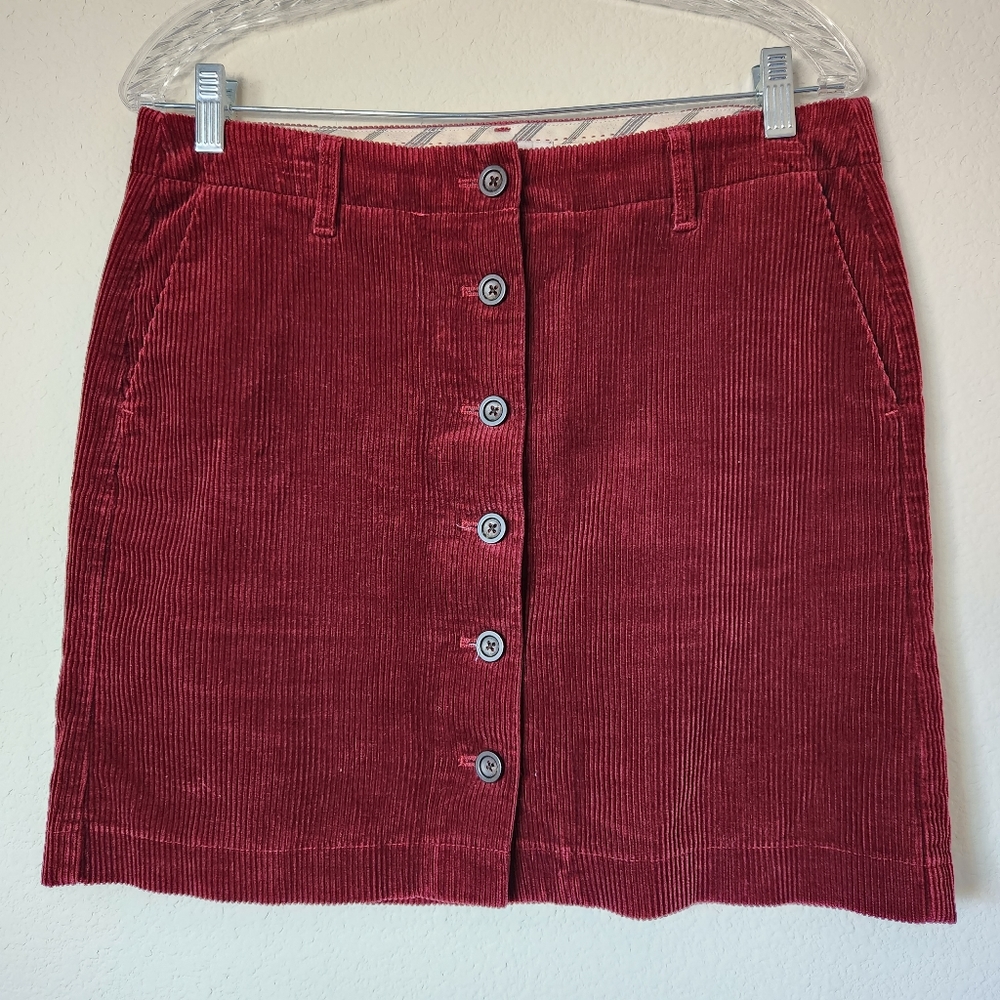 Ines De La Fressange Paris Rust Corduroy Mini Skirt Size 6 - Picture 1 of 7